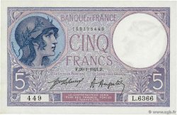 5 Francs FEMME CASQUÉE FRANKREICH  1921 F.03.05 fST