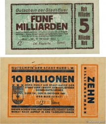 5 Milliarden et 10 Billionen Mark Lot GERMANY Buer 1923 