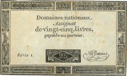 25 Livres Petit numéro FRANCE  1793 Ass.43a