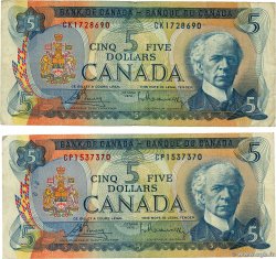5 Dollars Lot CANADA 1972 P.087a TB+