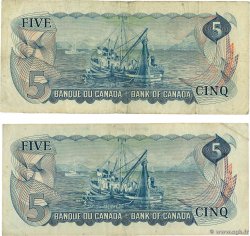 5 Dollars Lot CANADA 1972 P.087a TB+
