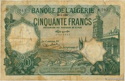 50 Francs ALGÉRIE 1928 P.080a B