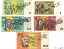 1 à 20 Dollar Lot AUSTRALIE 1974 P.42d, P.43c, P.44e, P.45f et P.46h TB