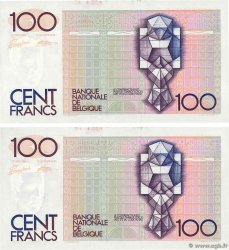 100 Francs Consécutifs BELGIQUE  1982 P.142a NEUF