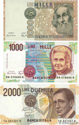 1000 et 2000 Lire Lot ITALIA 1982 P.109, P.114 et P.115 FDC