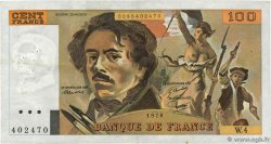100 Francs DELACROIX modifié FRANCE  1978 F.69.01c VF