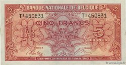 5 Francs - 1 Belga BELGIQUE 1943 P.121 SUP