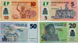 5, 10, 20 et 50 Naira Lot NIGERIA 2007 P.34b, P.35bP.38b et P.39a NEUF