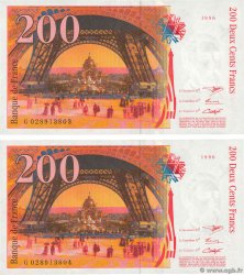 200 Francs EIFFEL Consécutifs FRANCE  1996 F.75.02 XF
