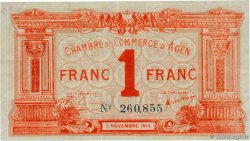 1 Franc FRANCE regionalism and miscellaneous Agen 1914 JP.002.03