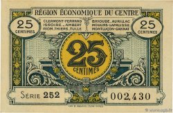 25 Centimes FRANCE Regionalismus und verschiedenen Région Économique Du Centre 1918 JP.040.01