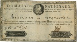 50 Livres FRANCE  1791 Ass.13a VG