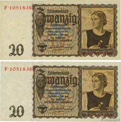 20 Reichsmark Consécutifs ALLEMAGNE  1939 P.185 SUP