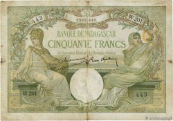 50 Francs MADAGASCAR  1926 P.038 q.MB