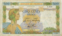 500 Francs LA PAIX FRANCE 1941 F.32.16 TB