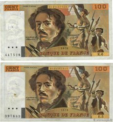 100 Francs DELACROIX modifié Lot FRANCE 1978 F.69.01d TB