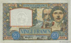 20 Francs TRAVAIL ET SCIENCE FRANCE  1941 F.12.14 VF
