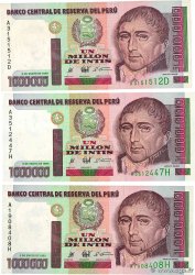 1000000 Intis Lot PERU 1990 P.148 VF+