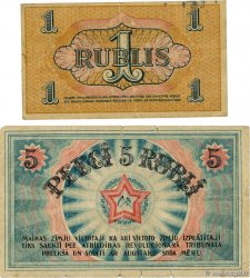 1 au 5 Rubli Lot LETTONIE Riga 1919 P.R1 et P.R3 TB