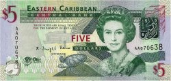 5 Dollars EAST CARIBBEAN STATES  2008 P.47a