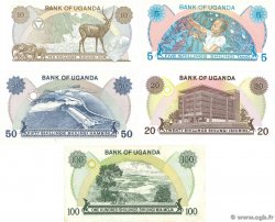 5 à 100 Shillings Lot OUGANDA  1973 P.05A à P.09c pr.SPL