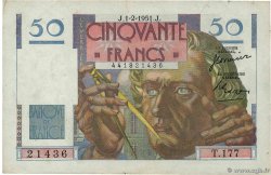 50 Francs LE VERRIER FRANCE 1951 F.20.17 TTB+