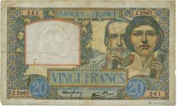 20 Francs TRAVAIL ET SCIENCE FRANCE 1941 F.12.12