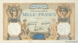 1000 Francs CÉRÈS ET MERCURE type modifié FRANCE 1939 F.38.34