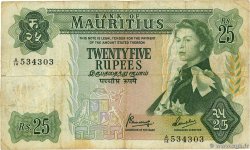 25 Rupees ÎLE MAURICE 1967 P.32b TB