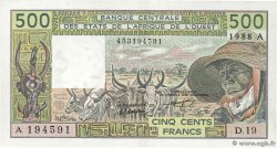 500 Francs WEST AFRIKANISCHE STAATEN  1988 P.106Aa VZ+