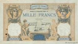 1000 Francs CÉRÈS ET MERCURE type modifié FRANCE 1938 F.38.32 TTB