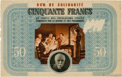 50 Francs BON DE SOLIDARITÉ FRANCE régionalisme et divers 1941 KL.09C2 TTB