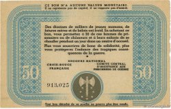 50 Francs BON DE SOLIDARITÉ FRANCE régionalisme et divers 1941 KL.09C2 TTB