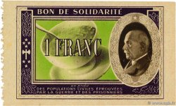1 Franc BON DE SOLIDARITÉ FRANCE Regionalismus und verschiedenen  1941 KL.02A1