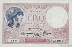 5 Francs FEMME CASQUÉE modifié FRANCE  1939 F.04.11
