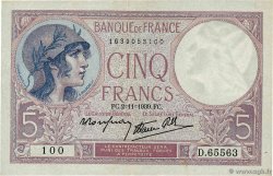 5 Francs FEMME CASQUÉE modifié FRANKREICH  1939 F.04.14 fVZ