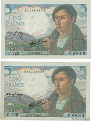 5 Francs BERGER Lot FRANKREICH  1945 F.05.06
