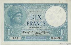 10 Francs MINERVE modifié FRANCIA  1940 F.07.25