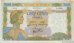 500 Francs LA PAIX FRANCIA  1942 F.32.33 BC+