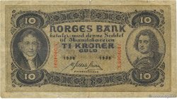 10 Kroner NORVÈGE  1938 P.08c TB