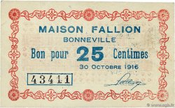 25 Centimes FRANCE regionalismo e varie Bonneville 1916 JP.74-13 SPL+