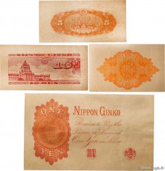 5, 10 Sen et 1 Yen Lot JAPAN  1916 P.030c, P.046c, P.052a et P.84 VF