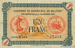 1 Franc FRANCE régionalisme et divers Belfort 1918 JP.023.37 TTB