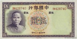 5 Yüan REPUBBLICA POPOLARE CINESE  1937 P.0080