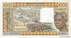 1000 Francs ÉTATS DE L AFRIQUE DE L OUEST  1989 P.807Ti
