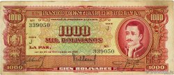 1000 Bolivianos BOLIVIEN  1945 P.149 S