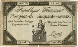 50 Livres Faux FRANCE  1792 Ass.39f