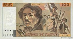 100 Francs DELACROIX imprimé en continu FRANCE 1993 F.69bis.08 TTB+