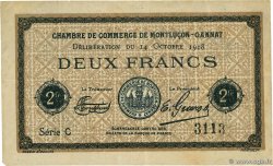 2 Francs FRANCE régionalisme et divers Montluçon, Gannat 1918 JP.084.49 TTB