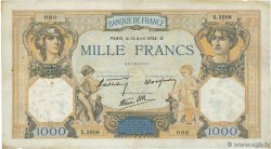 1000 Francs CÉRÈS ET MERCURE type modifié FRANCE  1938 F.38.14 TB+